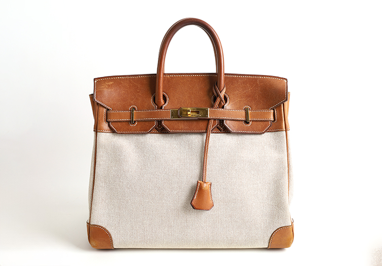 Luxustasche: Hermés Birkin Bag weiß-braun