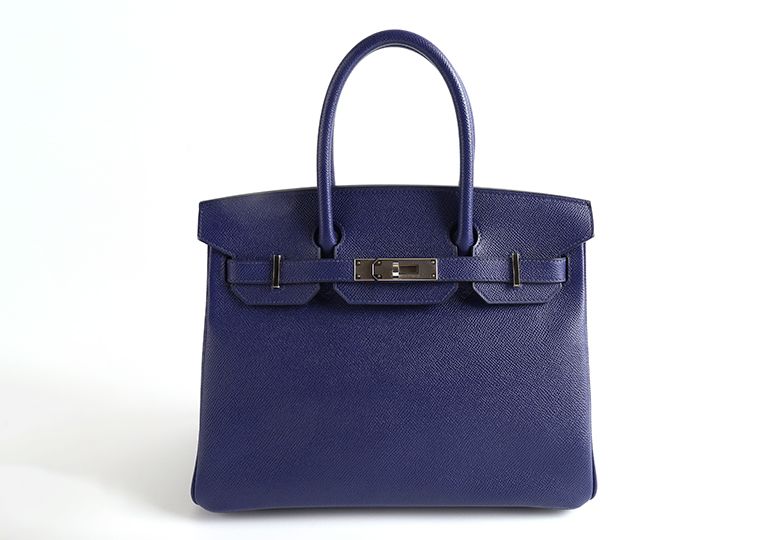 Luxustasche: Hermés Birkin Bag dunkelblau